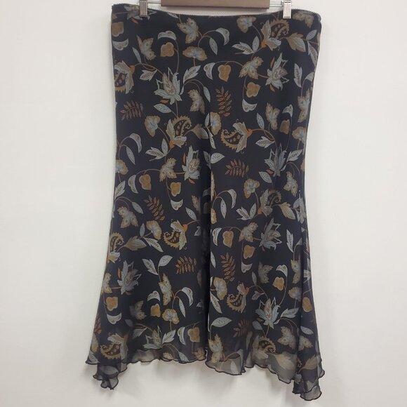 Worthington Womens Y2K Fairy Grunge Asymmetrical Midi Skirt Size 8 Black Boho - Picture 1 of 10